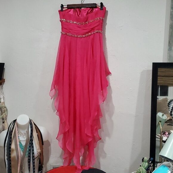 Vintage Y2K Barbie Pink Cache Prom Dress Size 6 - Picture 6 of 16